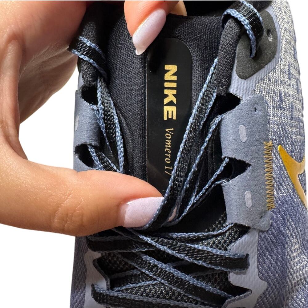 Nike Vomero 17 Blue Gold Running Sneakers Women’s Size 8 - Picture 10 of 14